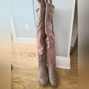Womens Mount Stacked Heel Over The Knee Boots
